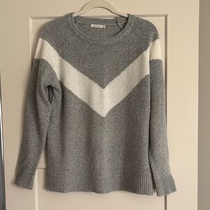 Staccato Gray and Cream Chevron Sweater